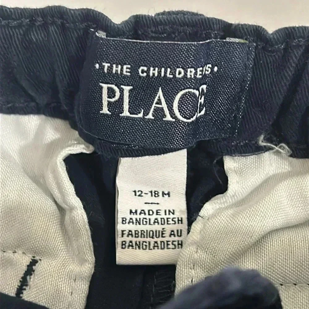 Toddler Boys Uniform Stretch Straight Chino Pants - New Navy